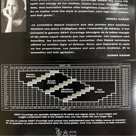 Vintage DKNY Double Rib Control Top Pantyhose Porcelain Cream Size M NEW - Picture 8 of 10